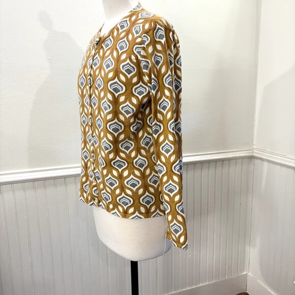 J McLaughlin Size M Cardigan Sweater Retro Print Lightweight Soft Modal Blend - Picture 2 of 15
